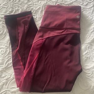Lululemon cropped mesh colorblock leggings sz 6